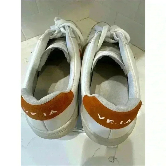 Veja Men's V-12 Low Top Sneaker White Orange Suede Leather Sz EU 47 US 12.5 - Picture 12 of 16